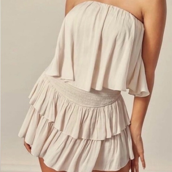 Womens Mustard Seed Monaco Ivory/Cream Satin Romper Sz M - Picture 3 of 7